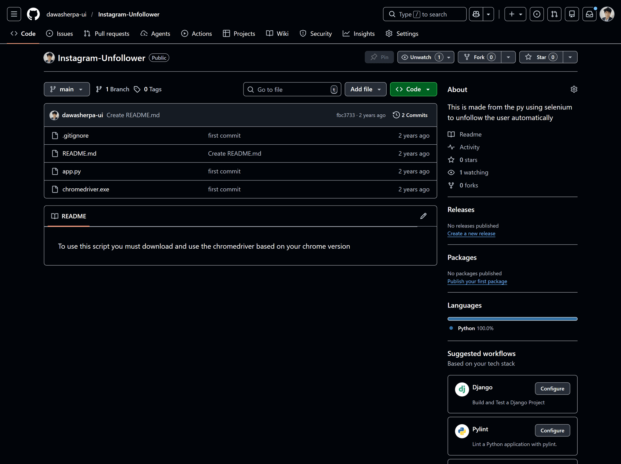 Instagram UnFollower Bot